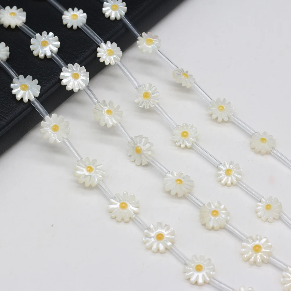 

Mother-of-pearl shell Natural Freshwater Shell Sun Flower Beaded Crafts for Jewelry Making DIYNecklace Bracelet Gift20Pcs/Strand