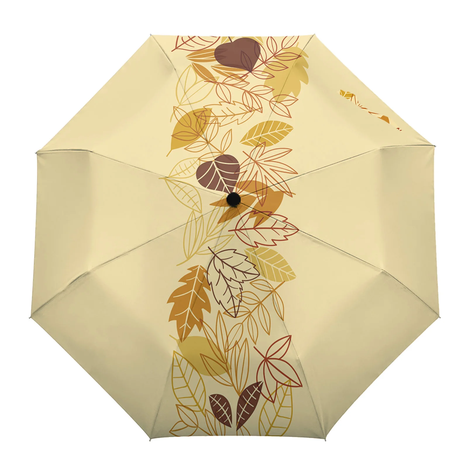 

Осенний Зонт с листьями, большой полностью автоматический зонт, складной восьмижильный зонт для взрослых, Зонт от дождя