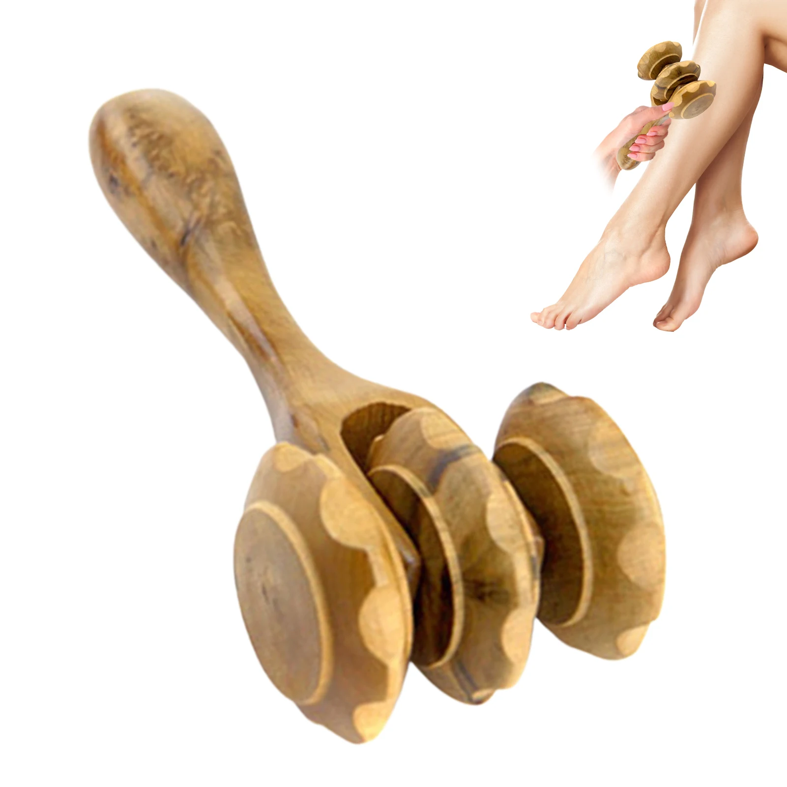 Деревянная Массажная палочка Многофункциональный ручной массажер для области