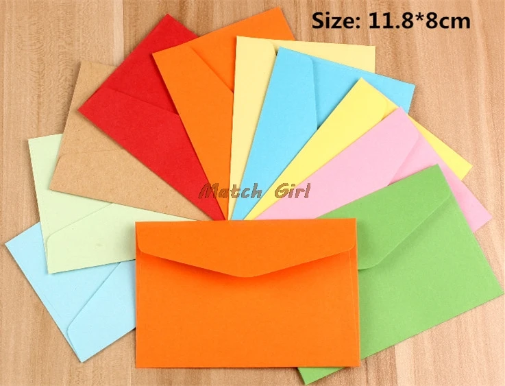 100 шт./лот-11 8*8 см пустой красочный мини-конверт бизнес VIP-карта маленькая