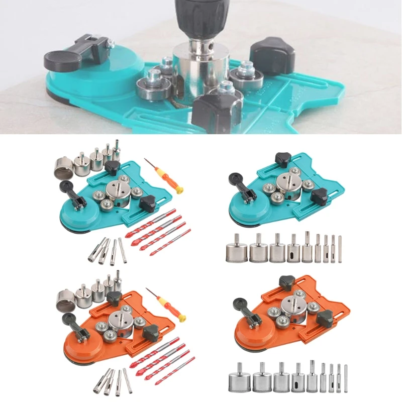 

11 Pcs/16 Pcs Marble Glass Drill Bits Kit Drill Guide Locator Hole Saw Cutter Tool Auxiliary Handle Positioning Dowel