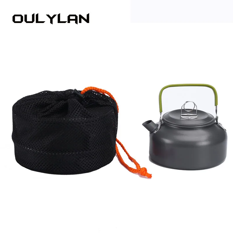 

Комплект посуды для кемпинга Oulylan, алюминиевый набор для приготовления пищи на открытом воздухе, чайник для воды, кастрюля, столовое оборудование для пешего туризма и пикника