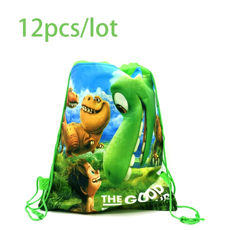 

Cartoon Dinosaur Theme Drawstring Backpack Non-Woven Fabric Loot Bag For Kids Boy Birthday Party Gift Bag Decoration 12pcs/lot
