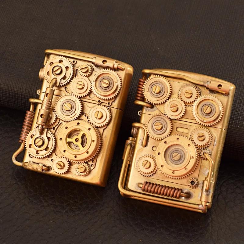 

Zorro kerosene lighter manual mechanical gear linked punk style creative personality modified lighter