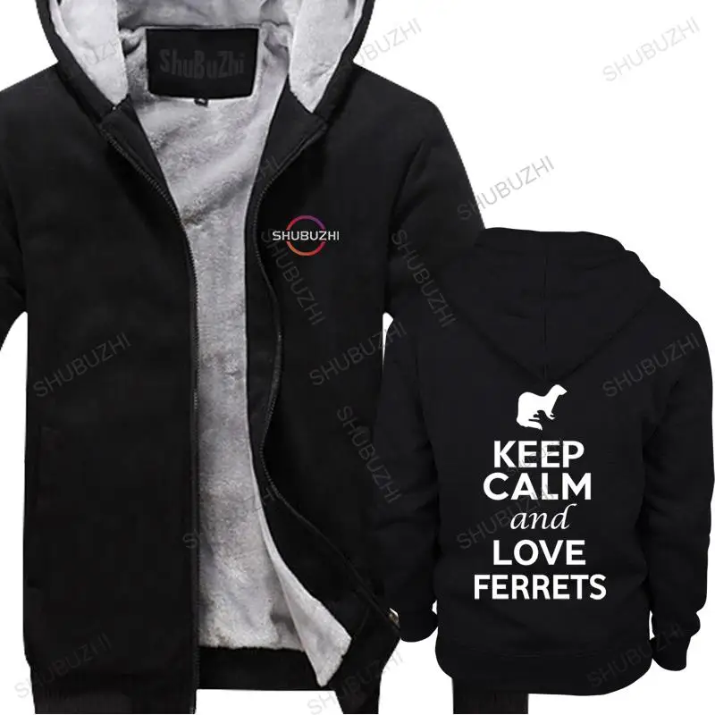 Camisas O Pescoço Топы Mantenha A Calma Eo Amor Furões An Mundo Declaração Novidade Adulto Толстые толстовки унисекс
