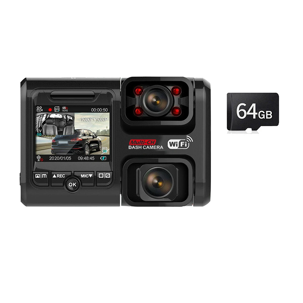 Видеорегистратор автомобильный 2160P WiFi GPS + 64 ГБ