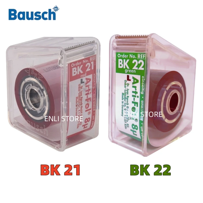 Фото Bausch 20 метров стоматологическая артикуляционная бумага Германия BK21 BK22 металлическая пленка 8 микрон 8 мкм односторонние стоматологические материалы №1