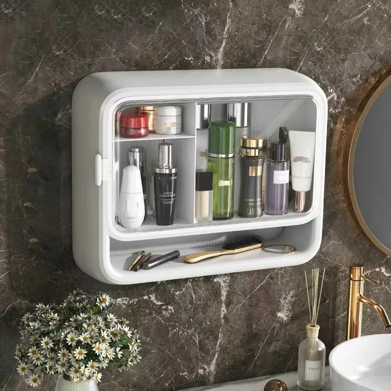 

Skin Care Organizer In The Bathroom Punch-free Waterproof Wall Hanging Cosmetics Storage Box