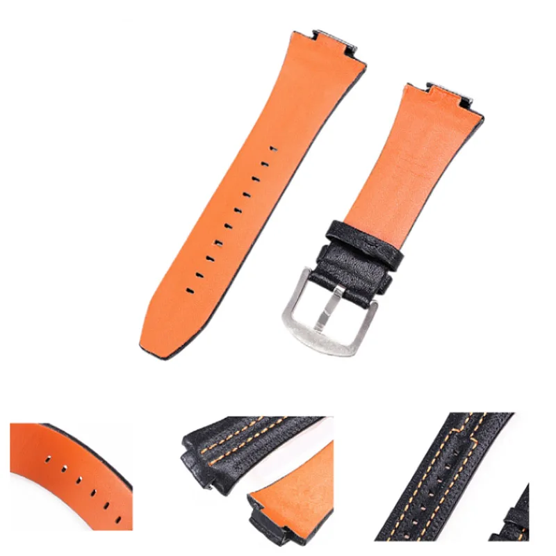 15x27mm Leather Watch Strap Compatible Con Seiko Sportura SNL029P2 -SNL021P1 - SNL595P2 - SNL017P1 Men's Watchband Bracelet Belt