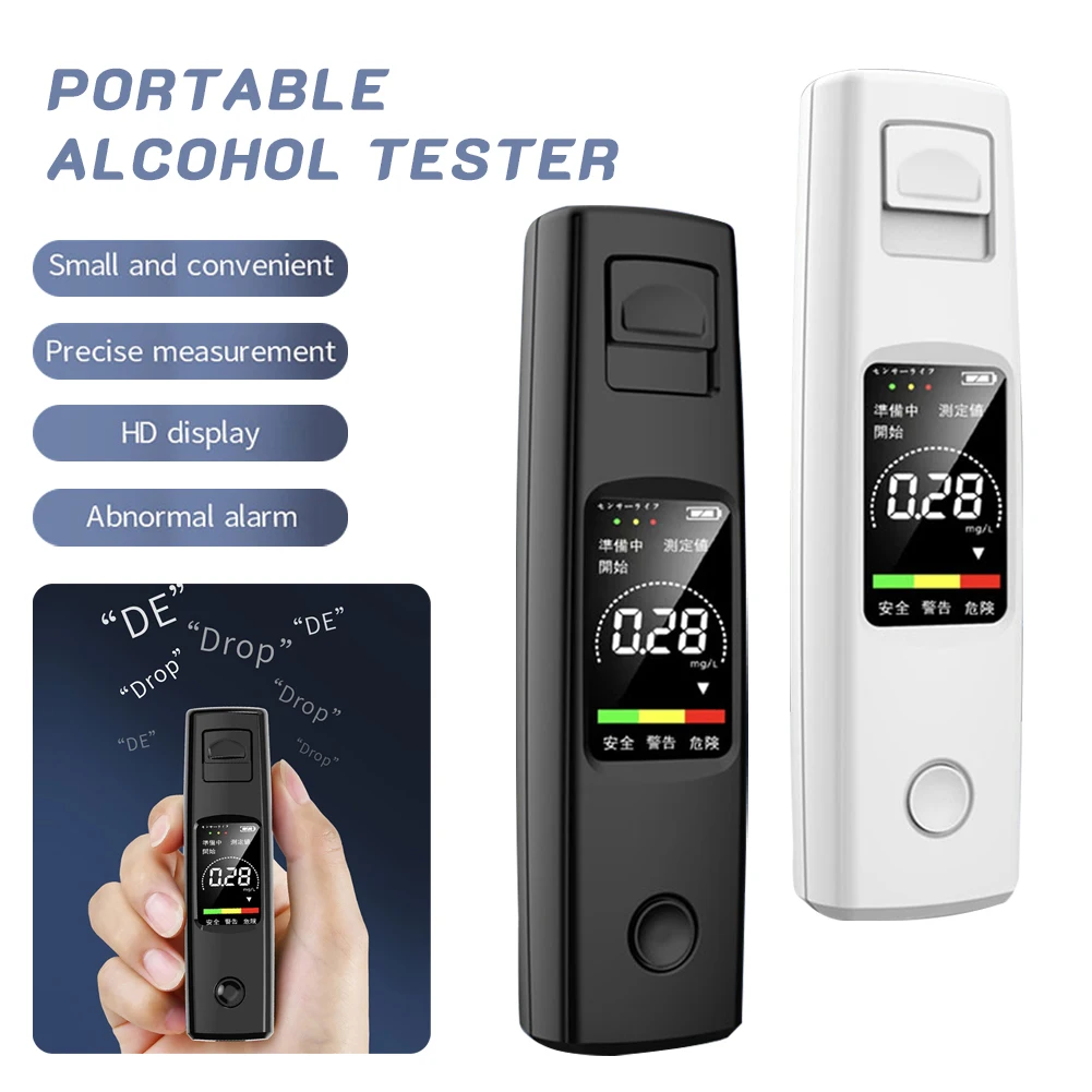 

200mAh A20 Portable Alcohol Tester High Sensitivity Breathalyzer HD Display Non-Contact Type-C Charging Battery Accessories