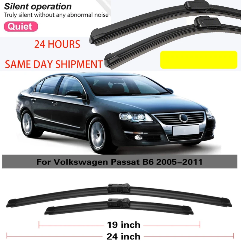 

Передние щетки стеклоочистителя для VW Volkswagen Passat B6 2005-2011 2010 2009, лобовое стекло, лобовое стекло, автомобильные щетки от дождя 24 ''+ 19''