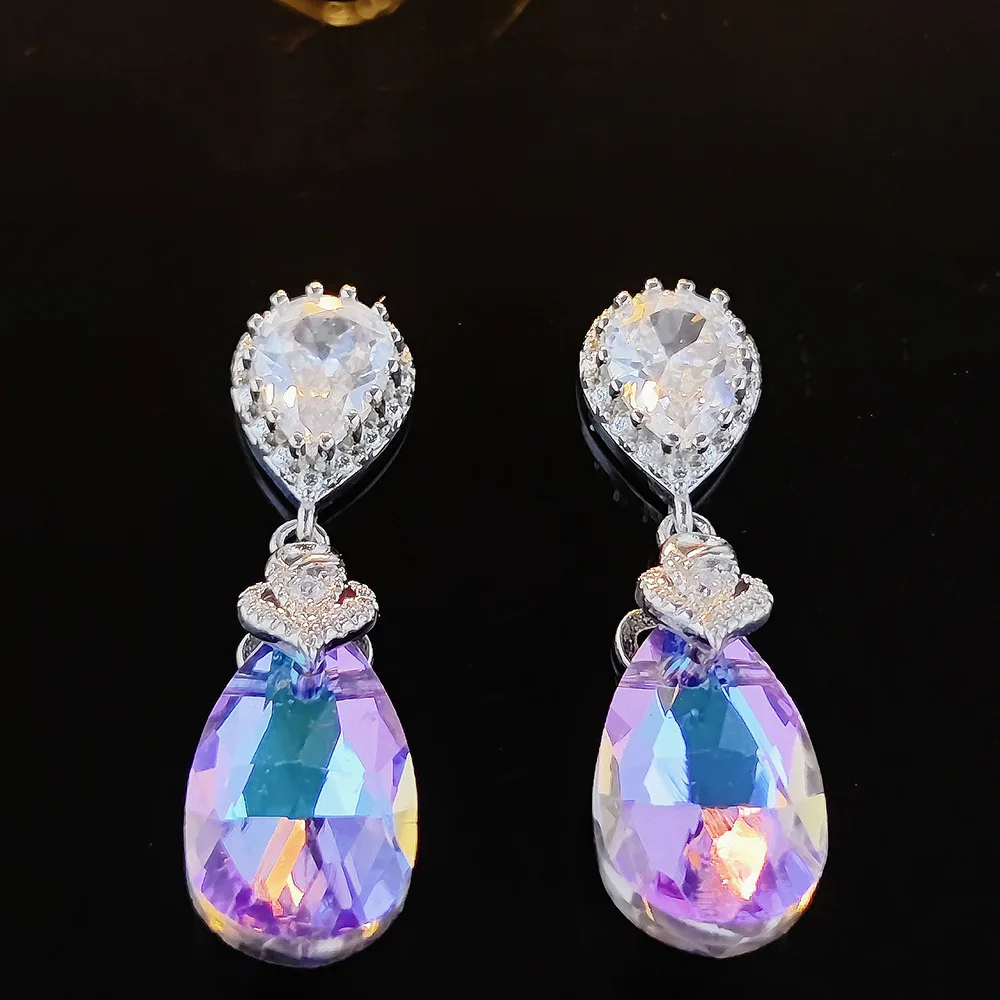 

High quality fashion jewelry, noble blue gemstone earrings, jewelry that women like, gifts for her, Y2K fashion earrings