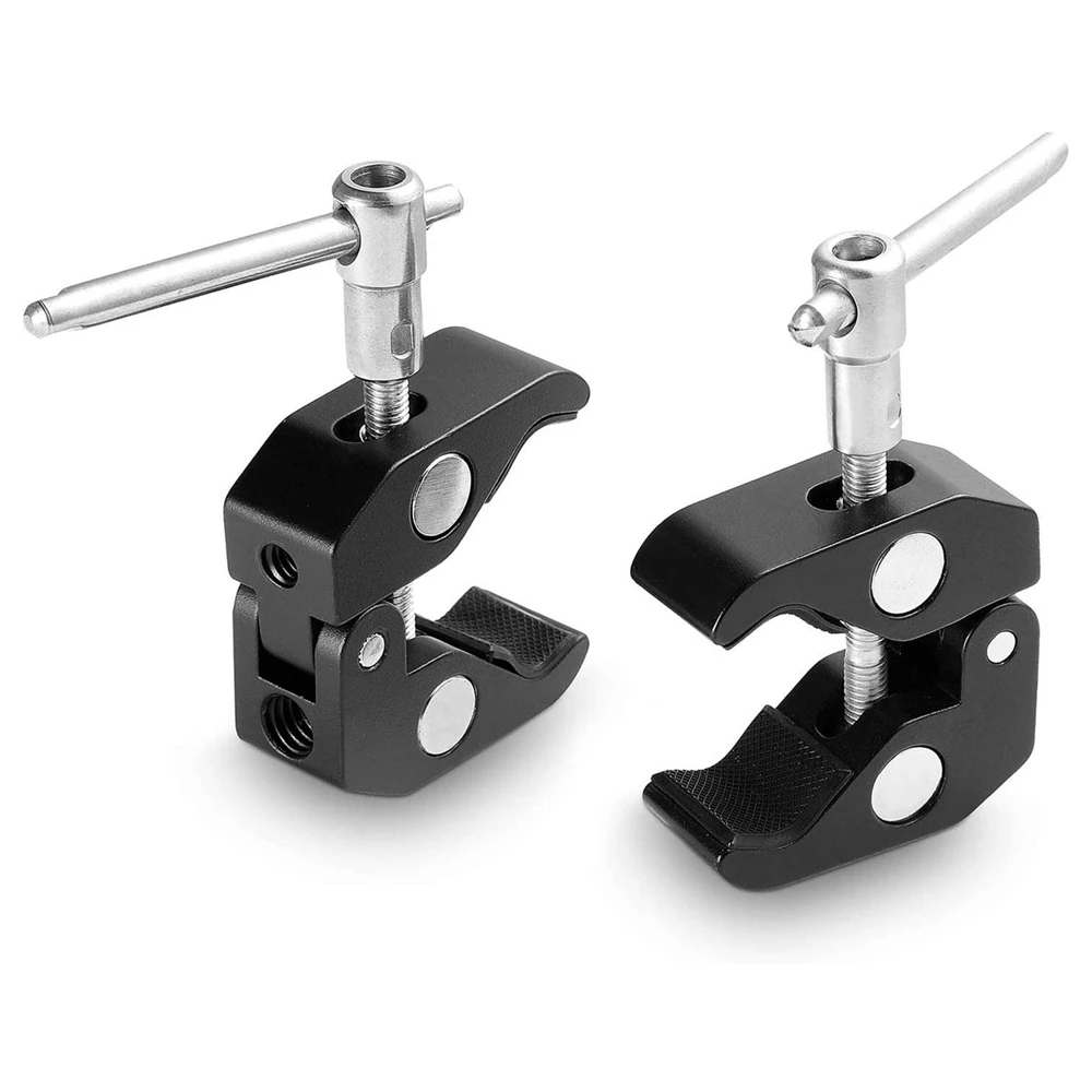 

Top Aluminum Alloy Super Clamp 2Pcs Pack Magic Arm Clamp for DSLR Ronin Rig Camera Lights Magic Arm Umbrellas Cross Bars