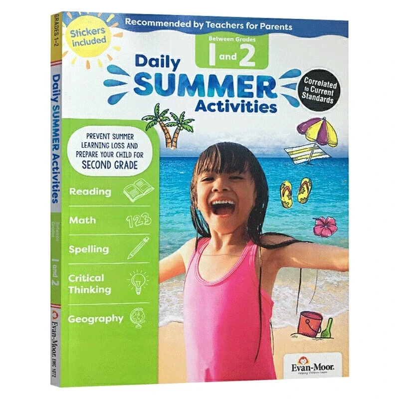 Фото Evan-Moor Daily Summer Activities, рабочая тетрадь для 1-2 классов, возраст 6, 7, 8, книга на английском языке 9781629384849 №1