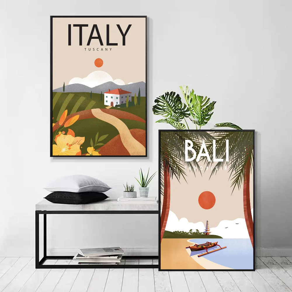 Canada Italy Mexico Colombia Greece Lisbon Bali Malta Ireland Brazil Travel City Classic Vintage Posters Decoracion Room Decor