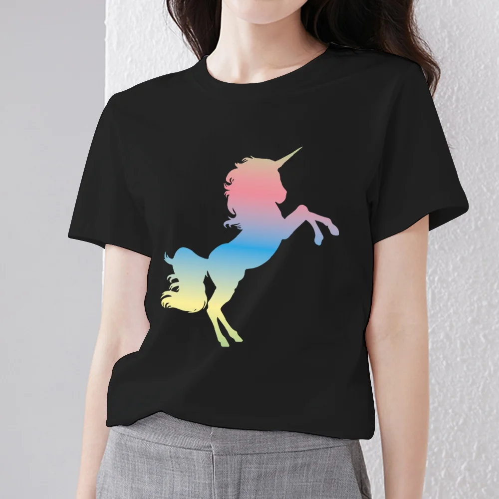 

Harajuku Short Sleeve T-Shirt O-Neck Color Print Women Summer Hip Hop Loose Casual Streetwear Clothes Sports Breathable Shirt