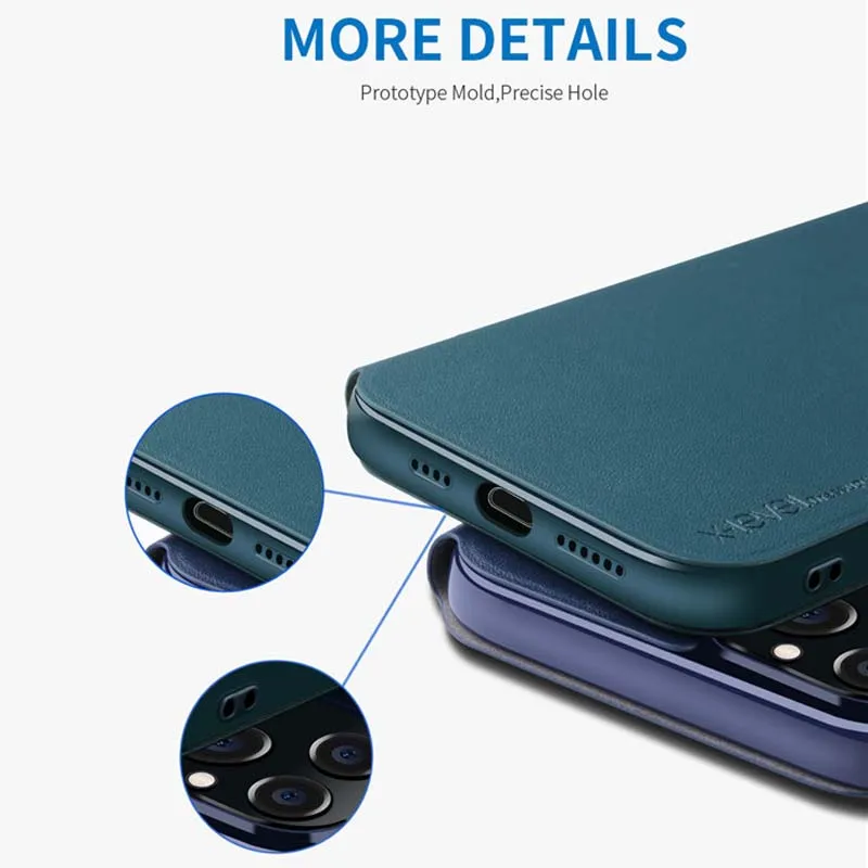 X-level Luxury Original Ultra Thin Slim Flip Case Leather Tpu Book Cover For Iphone 14 13 12 13pro 12pro Pro Max Mini Phone Case