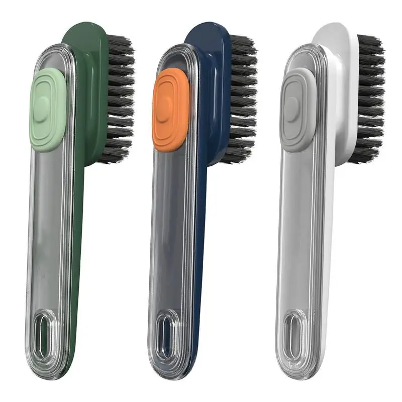 

Scrub Brush With Soap Dispenser Multifunction Cleaning Sponge Long Handle Tools For Bathroom Kitchen Laundry Home Accessories