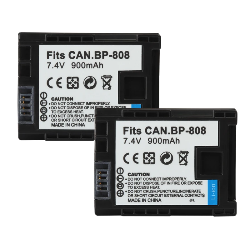 Battery BP 808 BP 809 BP 819 BP827 for Canon FS300 FS100 XA10 VIXIA HG20 HF21 HF S11 HF S10 HF11 900mAh Battery
