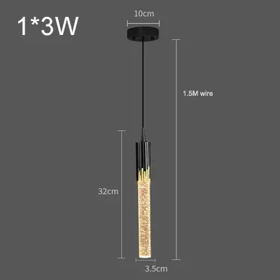 

Подвесные светильники KFKF, хрустальные, черные/золотые, LED