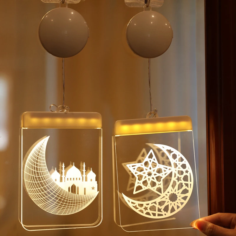 

ИД Мубарак 3D Акриловый светодиодный светильник Рамадан кареем украшения для дома спальни Ид Аль Адха лампа исламский мусульманский кулон подарок