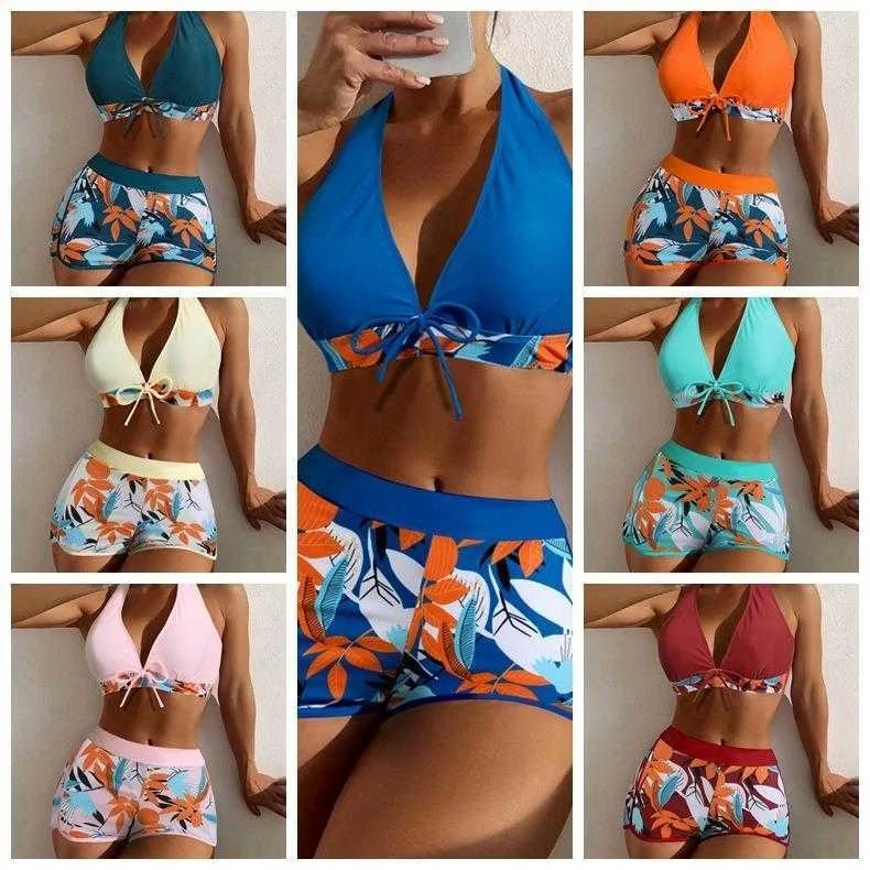 

23 Европейский сексуальный женский однотонный бикини с принтом, оптовая продажа