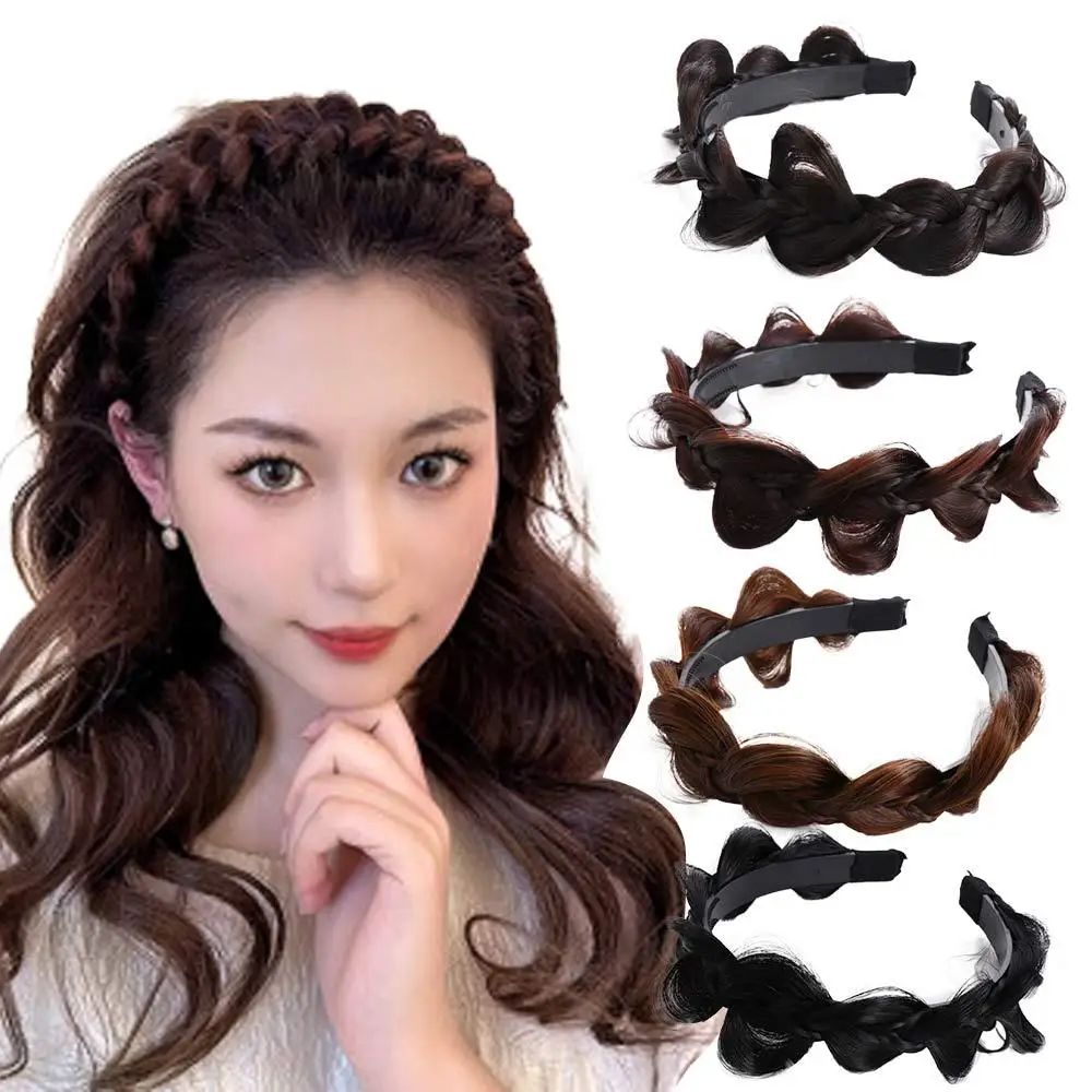 

Twist Braided Wide-brimmed Wash Face Headband Wide Hair Hoop Korean Style Headwear Wig Headband Female Hairbands