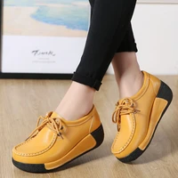 platform flats ladies genuine leather sneakers autumn comfort loafers womens fashion leather shoes