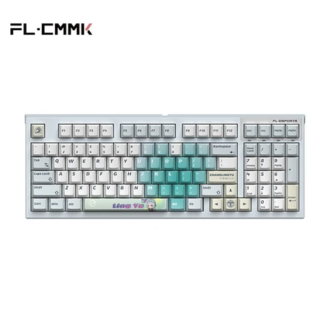 Беспроводная механическая клавиатура FL · ESPORTS FL980V2 PRO, аниме, Outcast, полноклавишная клавиатура Hot Swap, RGB клавиатура PBT, клавиши с сублимационной печатью