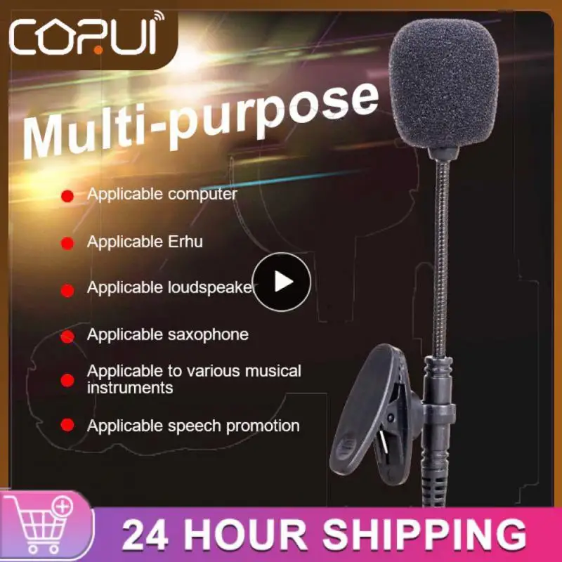 

Wired Mic Simple 55db Single Head Lavalier Lapel Microphone Hifi Sound Sensitive Double Condenser Microphone Musical Instrument