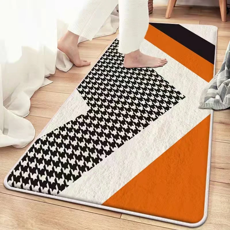 

Nordic light luxury senior imitation cashmere carpet thousand birds glins wind bedroom carpet family living room tea table mat