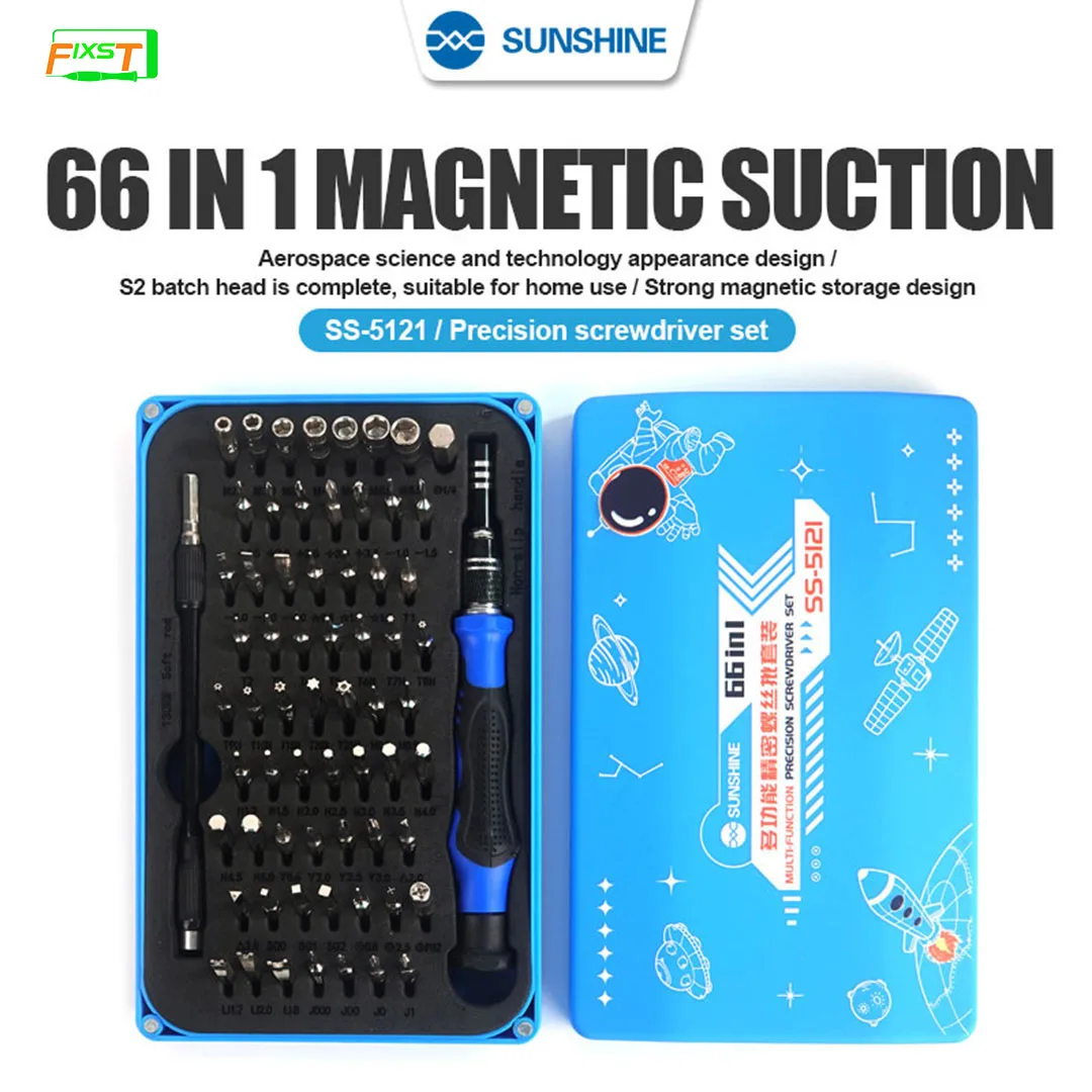 

SUNSHINE SS-5121 66 in 1 Multifunctional Precision Screwdriver Set For Camera,Watch,Glasses, Mobile Phone,Computer,Tablet Repair