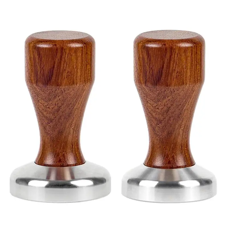 

New Coffee Tamper Coffee Powder Hammer Espresso Cafe Tools Smooth Coffee Press Tool With Flat Base & Wooden Handle Barista Tools
