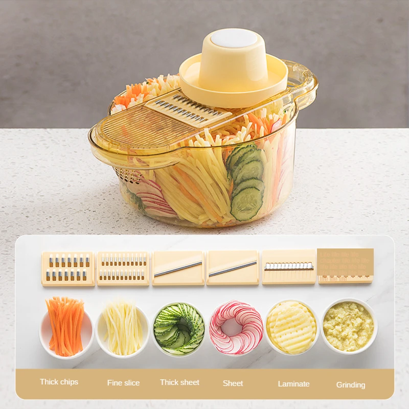 

Household Potato Shredder Stainless Steel Multifunctional Kitchen Garlic Radish Chopper Slicer Grater Kitchen Gadgets