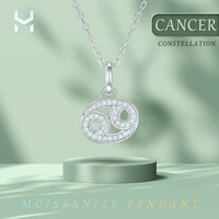 constellation cancer 925 sterling silver moissanite pendant lab diamond necklace for women jewelry wholesale