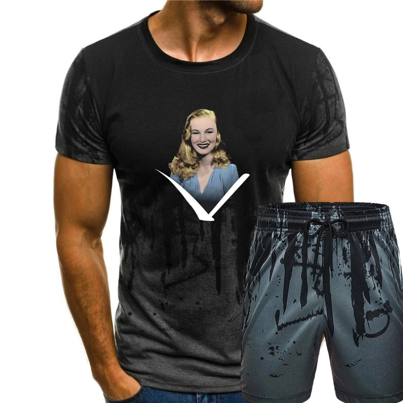 

Футболка для мужчин и женщин, смешной подарок для кинотеатра, звёздная сценика золотого возраста Вероника озера бомбшелл, унисекс (1)