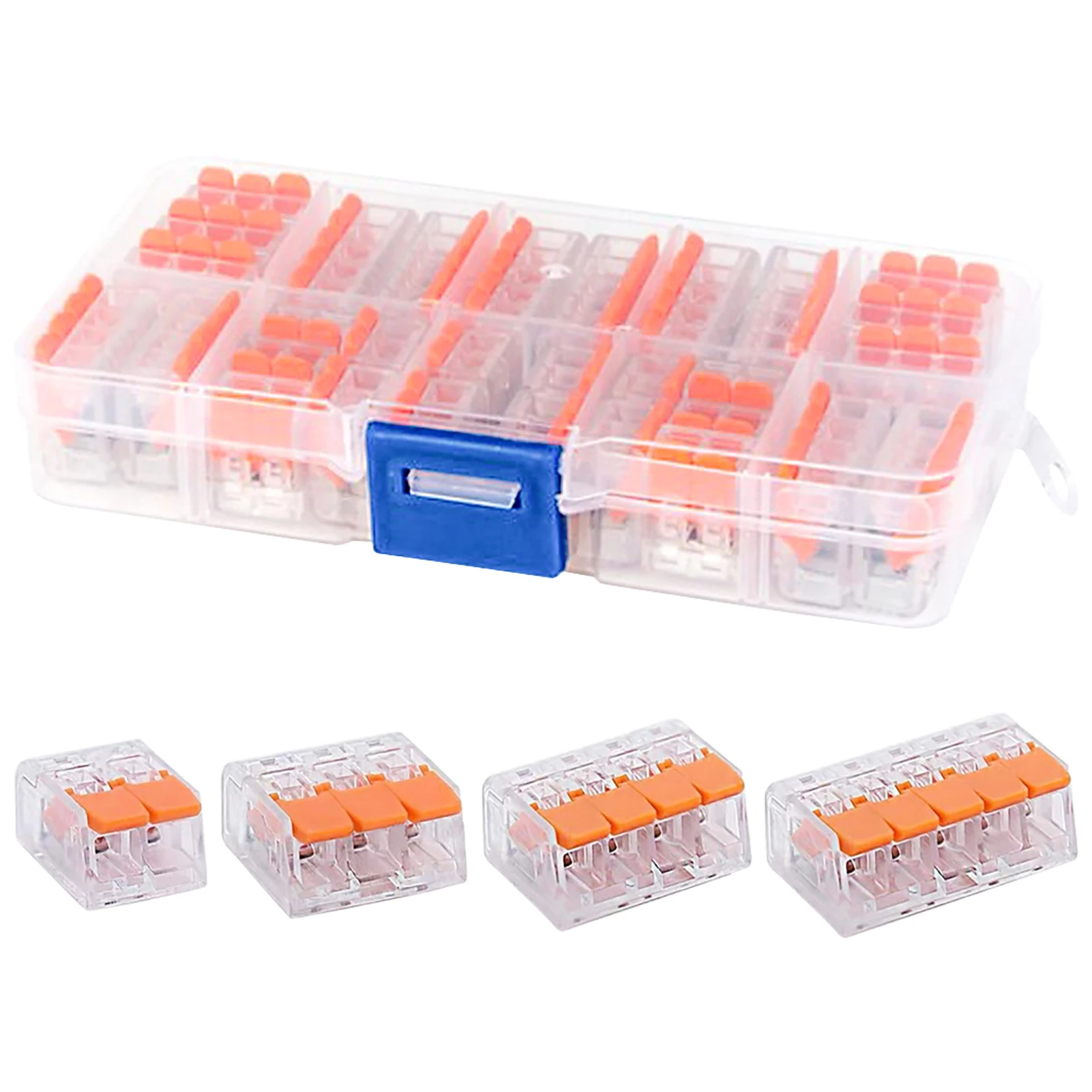 

30pcs Lever Wire Connector Heat Resistant Portable PC Terminal Block Assortment 2 3 4 5 Port Professional Safety With Box DIY