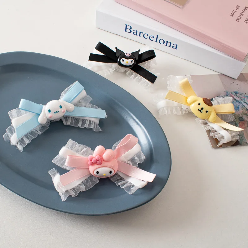 

Kawaii Sanrio заколка для волос My Melody Kuromi Cinnamoroll помпон пурин мультфильм милые красивые аксессуары для волос игрушки шпилька для волос подарок для...