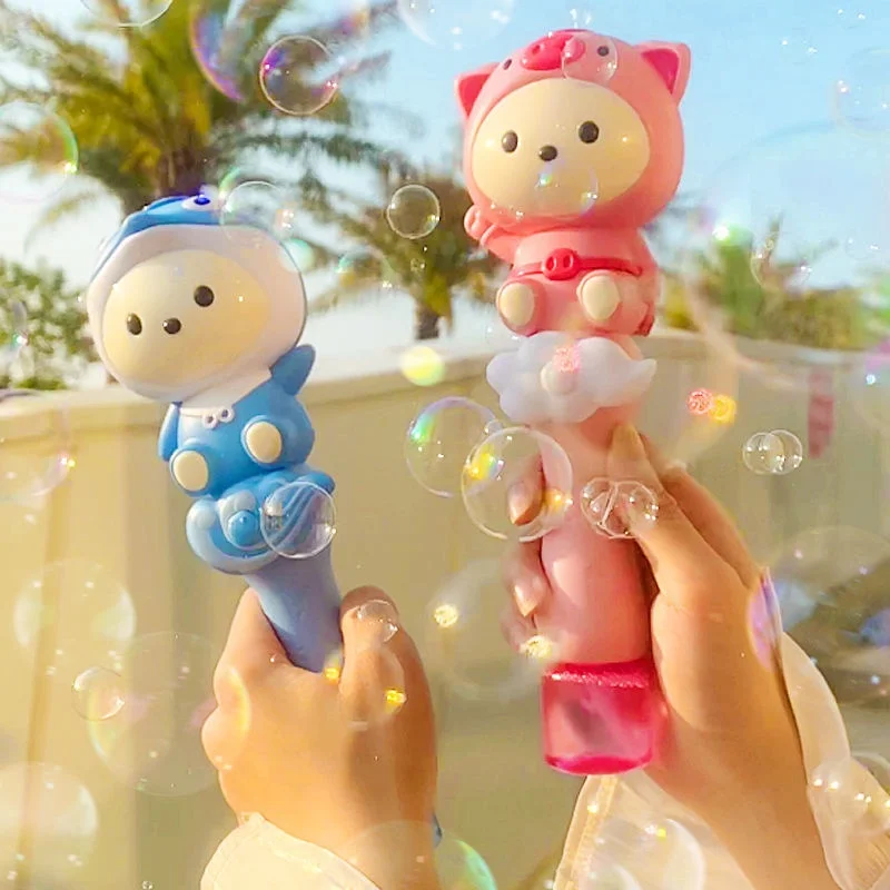 

Charging Bubble Blowing Machine For Children's Fully Automatic And Waterproof Electric Cute Pig Stick Magic Girl Heart