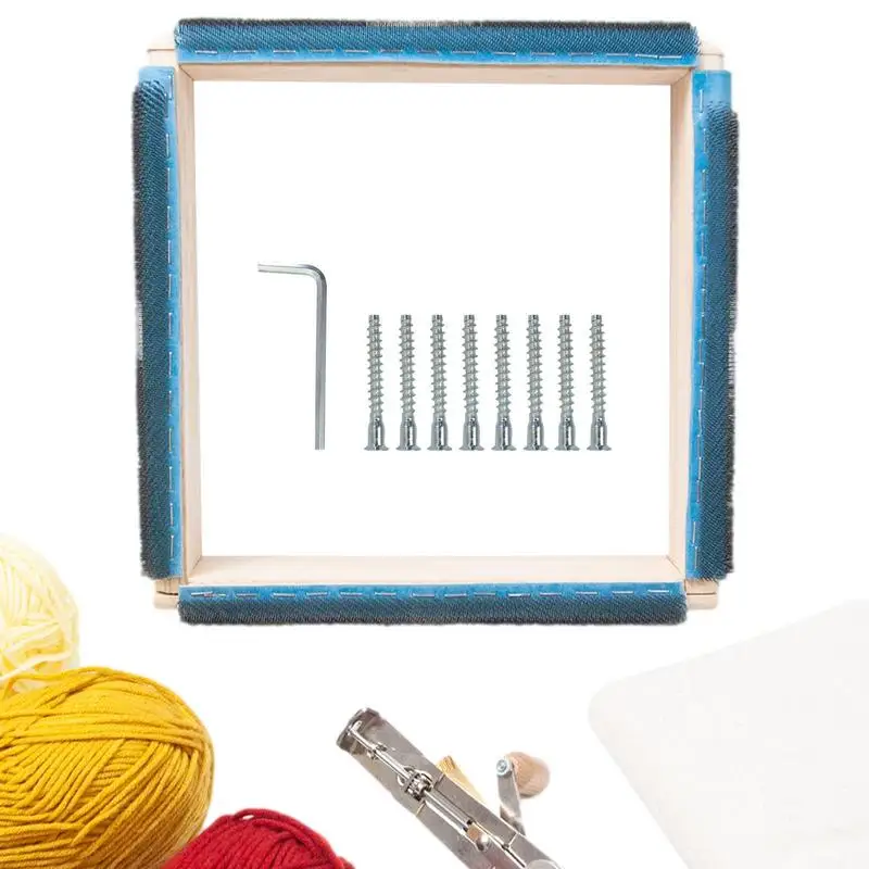 

Square Embroidery Hoop Reusable DIY Scroll Frame For Cross With Needle Punch Needle Frame Sewing Tool Wood With Gripper Strips
