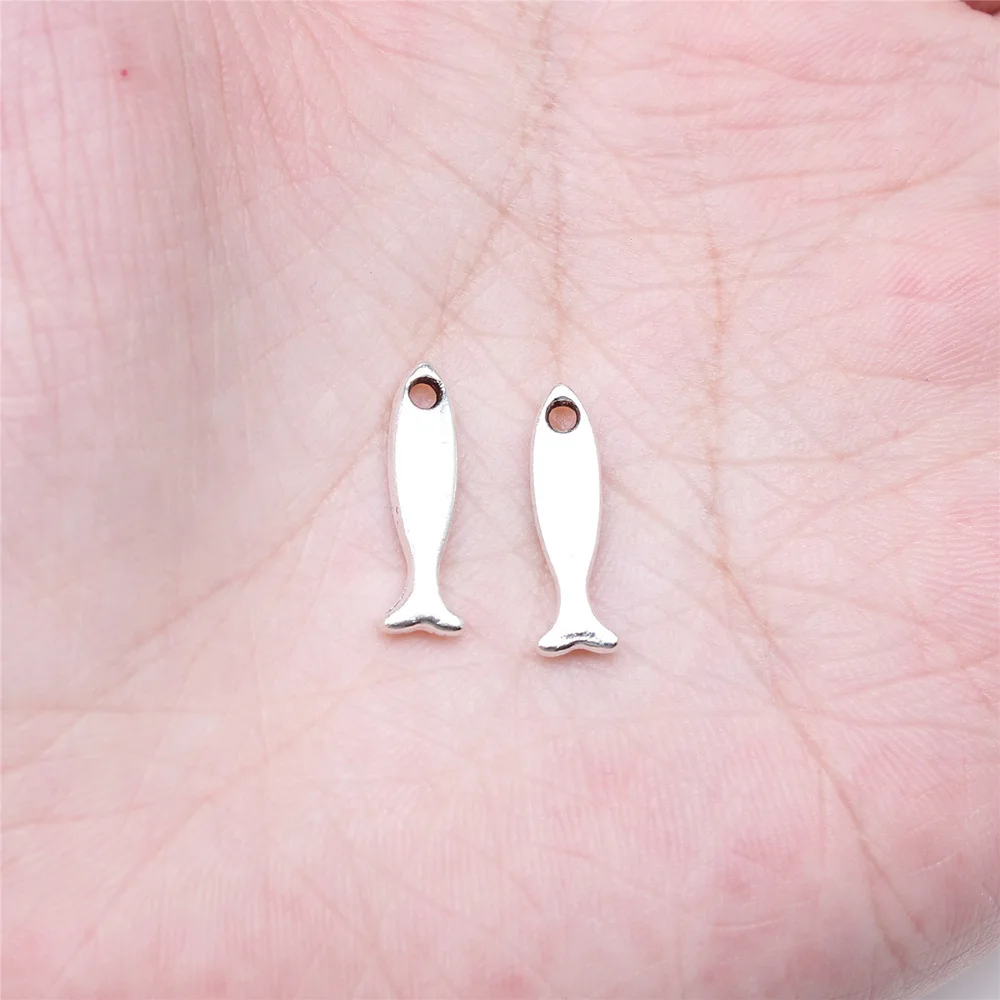 Подвеска в виде рыбы размером 16x5 мм для изготовления ювелирных изделий цвет