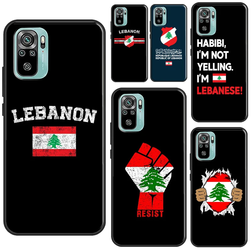 Чехол с ливанским флагом для Xiaomi Redmi Note 12 Pro 8 9 10 11 Pro 9S 10S 11S 12S Redmi 12C 10C 9C 10A