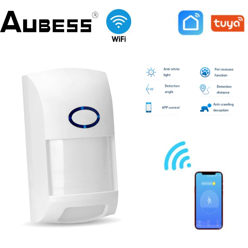 Датчик человеческого тела Aubess беспроводной смарт-датчик движения с инфракрасным