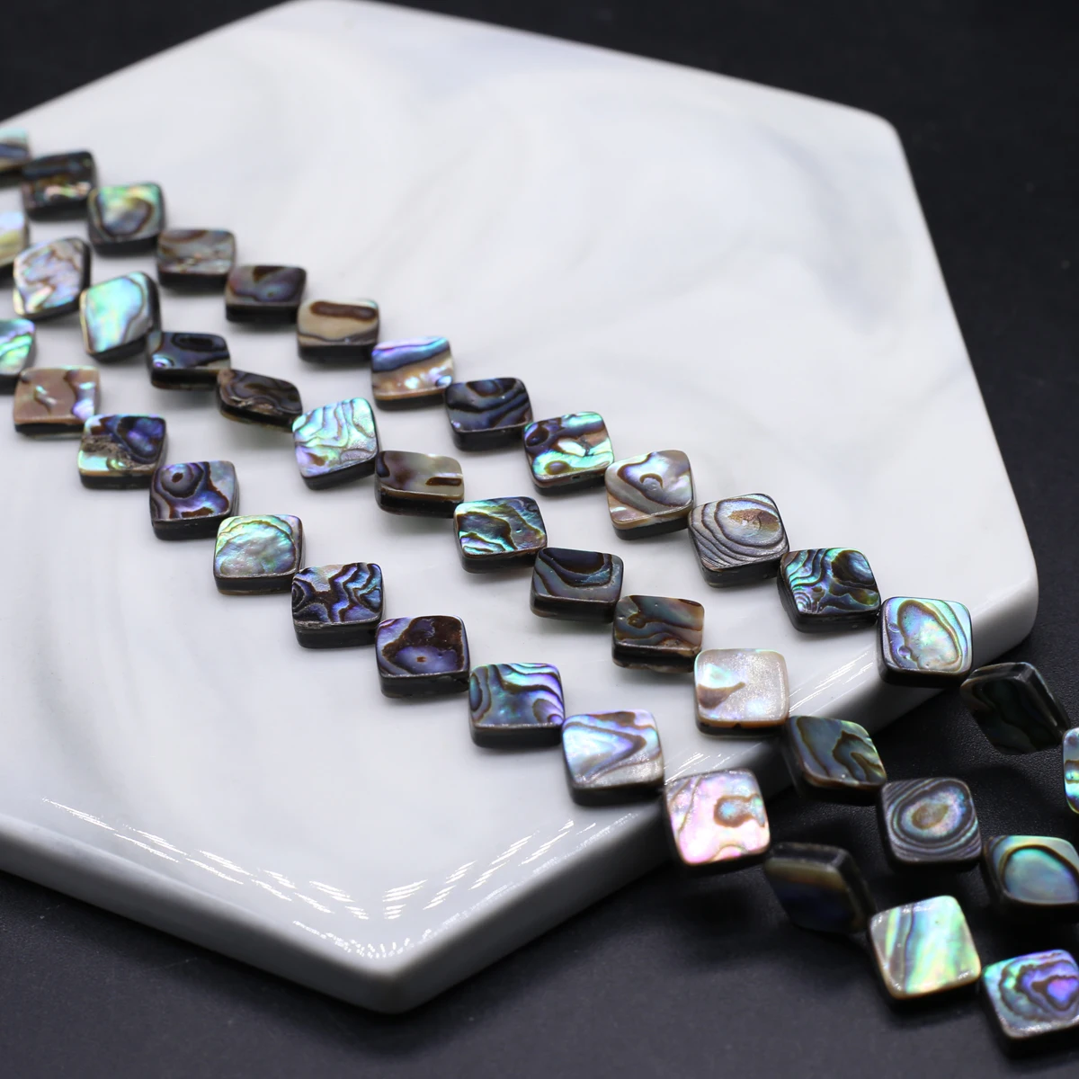 

Natural Abalone Shell Beads Diamond Shape Shell Loose Spacer Beaded for Making DIY Jewelry Necklace Bracelet Accessory