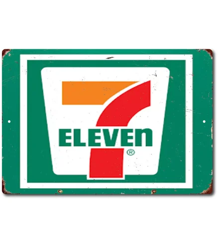 

Винтажный ретро-визор 7. Seven 11 ELEVEN GAS STATION Service Man Cave Металлический знак-алюминий