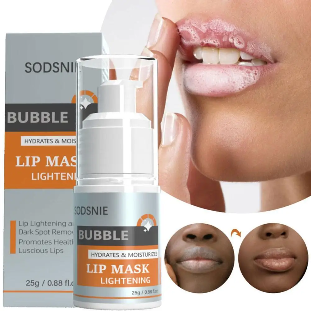 

Bubble Brightening Lip Mask Nourishing Repairing Lip Care Whitening Removing Pigment Lighten Lip Lines Resist Dry Cracks