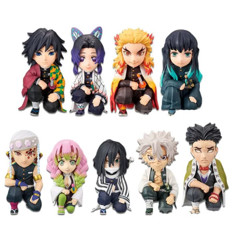 

9 шт./лот фигурки аниме «убийца демонов»: Kimetsu No Yaiba Kamado, милые игрушечные фигурки из ПВХ
