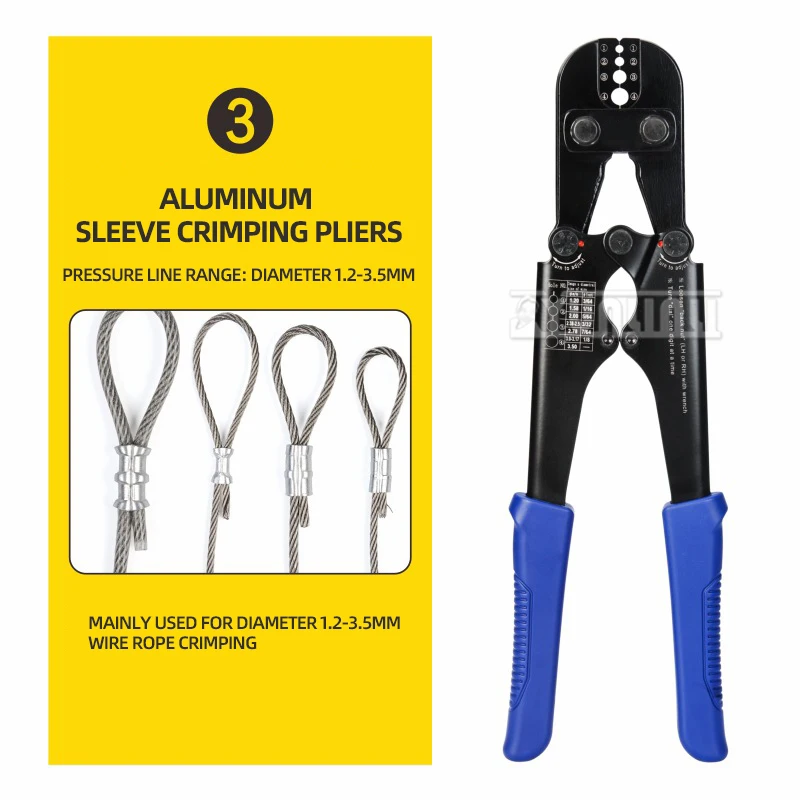 

Щипцы для троса из нержавеющей стали, 8-типные алюминиевые плоскогубцы, обжимные клещи M1-M5, эллиптические круглые клещи для обжима патронов