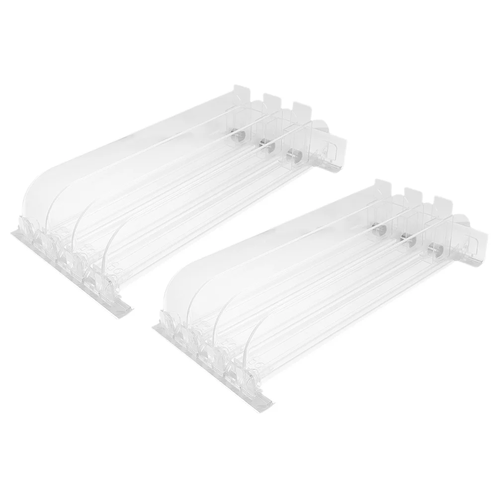 

2 Pcs Display Stand Shelf Pusher Soda Dispenser Fridge Organizer Drink Plastic Automatic Drinks