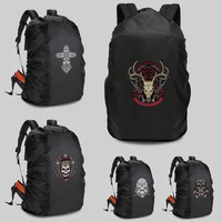 backpack cover rainproof 20 70l camping waterproof dust outdoor climbing portable ultralight travel sport bags cover skull print